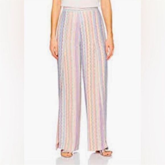 NWT Bcbg Maxazria Multicolor Striped Women's split Wide-Leg Pants, XXS - Picture 2 of 10